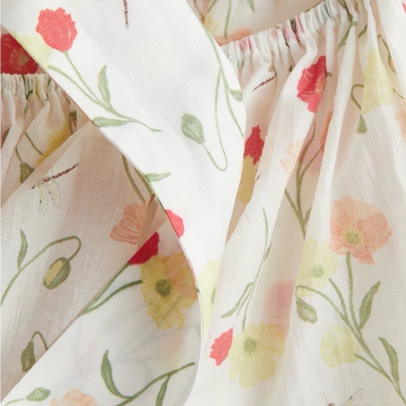 H&M Ruched Sleeveless Peplum Floral Top - Picture 4 of 9